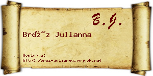Bráz Julianna névjegykártya